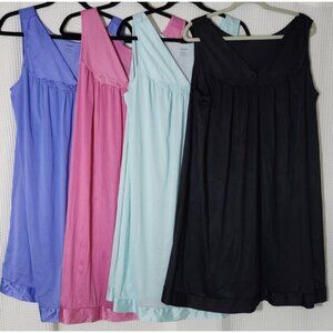 Exquisite Sleeveless V-Neck Nightgown Sleepwear 4 Colors Soft Size 1X Granny Chi